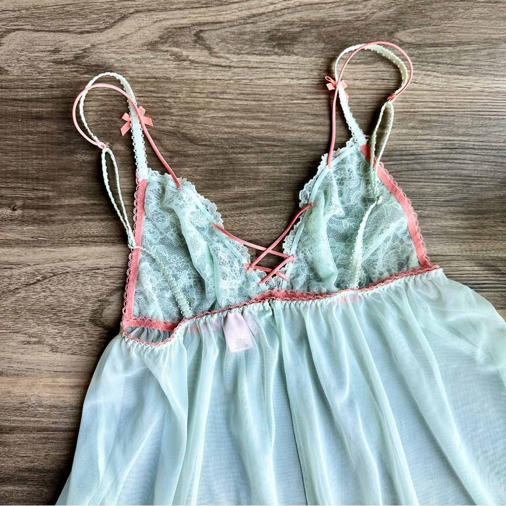 Victoria's Secret Mint Green and Coral Chemise - Picture 12 of 12